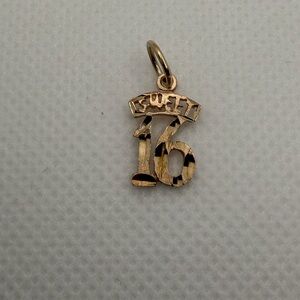 😊 Solid 10k Gold “Sweet 16” Charm